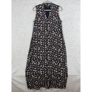 J.Jill Wearever Floral Maxi Dress Womens Size M Stretch Travel Everyday